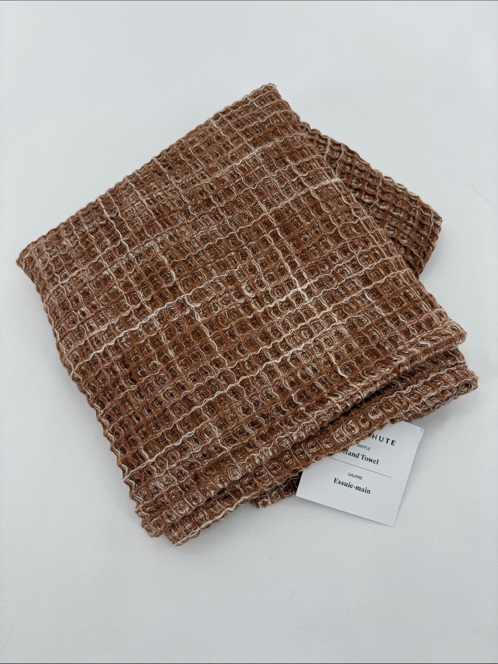 Parachute Waffle Hand Towel Terra Brown Turkish Cotton NEW